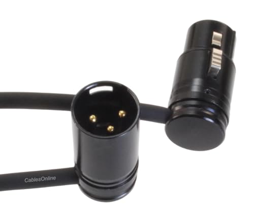CablesOnline, 1ft. Low-Profile Slim Right-Angle 3-Pin XLR Male to Female Adjustable-Angle Microphone Cable, X3-0001