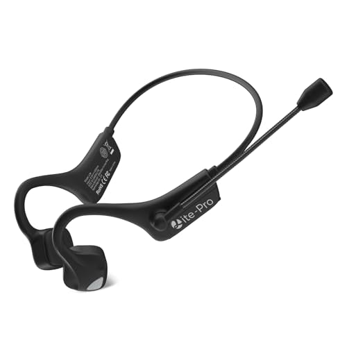 Bone Conduction Open Ear Bluetooth Headphones with Microphone, Noise Cancelling Wireless Computer Headset - color: Pro-Black