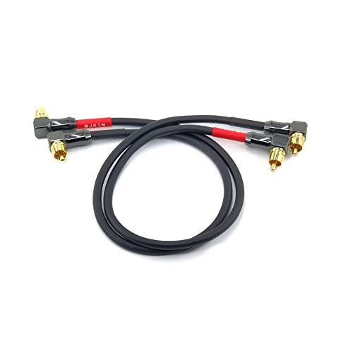 WJSTN-061 Right Angle RCA to Right Angle RCA Cable Male-to-Male RCA Audio Cable 2Pack (2FT) - size: 2FT