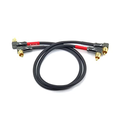 WJSTN-061 Right Angle RCA to Right Angle RCA Cable Male-to-Male RCA Audio Cable 2Pack (2FT) - size: 2FT