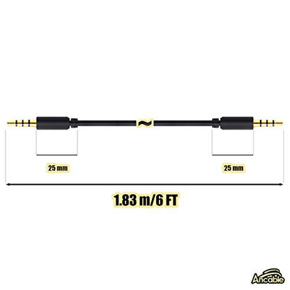 Ancable 6 Ft 3.5mm Audio & Video AV AUX Cable for Insignia Dual Screen Portable DVD Player - size: 6-Feet
