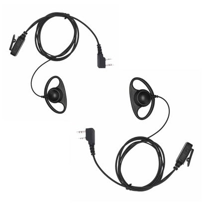 Earpiece Surveillance Kit Compatible with BaoFeng, BTECH, Kenwood Walkie Talkie with PTT Mic Headset Accessories (D-Shaped*2) - style: D-shaped*2