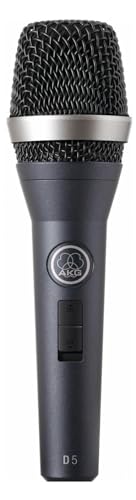 AKG D5S Professional Dynamic Vocal Microphone with On/Off Switch, Black - style: D5S