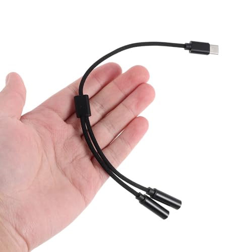 Veemoon USB C to Headphone and Microphone Adapter Dual Headphone Splitter for PC and Gaming Devices High-Fidelity Audio Output with Sound Sturdy Plastic and Metal Construction