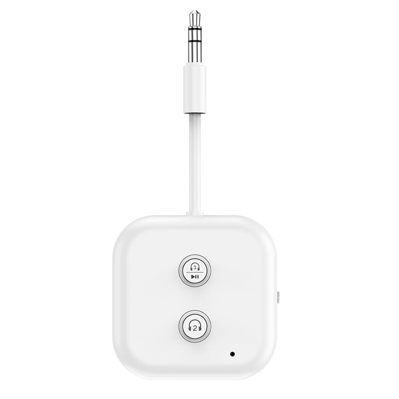 Bluetooth 5.3 Transmitter Receiver, Dual Link 3.5mm Aux Audio Adapter