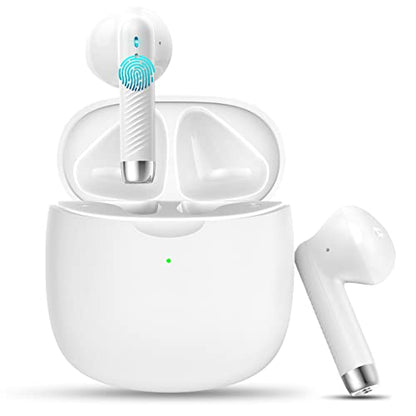 Wireless Earbuds, Bluetooth 5.4 Headphones in Ear with 4 Noise Cancelling Mic, Earbuds Stereo Bass, IP7 Waterproof Sports Wireless Earphones, 32H Playtime USB C Charging Buds White for Android iOS - color: White