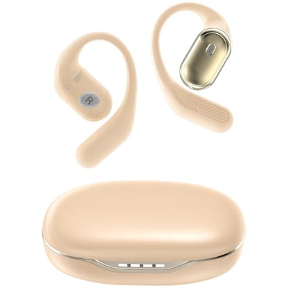 Open Ear Headphones, Over Ear Earbuds with Ear Hooks, True Wireless Bluetooth 6.0 Earphones with Mics, Stereo Sound, Ultra-Comfort, 60H Playtime, IPX7 Waterproof Ear Buds for Running Workout - color: White