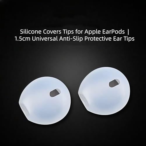 Ear Gel for iPhone EarPods, Anti-Slip Silicone Soft Replacement Sport Earbud Tips, 4 Pairs Ear Buds Covers Compatible with iPhone 7/6s/6 Plus/5s/5c/SE, Protective Ear Cover Tips for Wired Earphones
