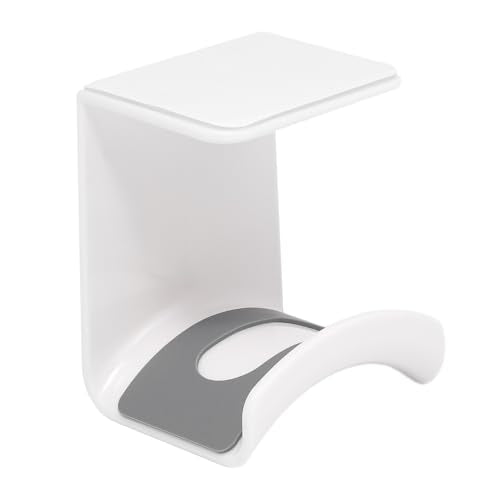 White Headphone Stand Hanger,Hanging Headset Holder Hook Under Desk | 1Pcs ABS Plastic Adhesive Earphones Hangers for Desk Headphone Hanger, Most Headphones and Controller - color: White, size: UnderDeskBlack