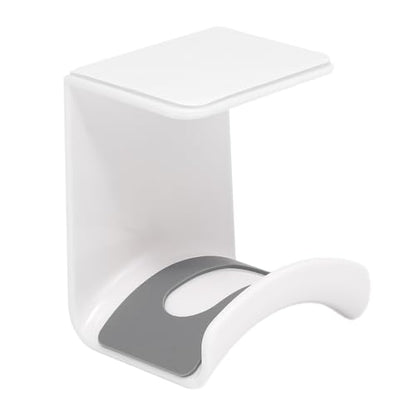 White Headphone Stand Hanger,Hanging Headset Holder Hook Under Desk | 1Pcs ABS Plastic Adhesive Earphones Hangers for Desk Headphone Hanger, Most Headphones and Controller - color: White, size: UnderDeskBlack