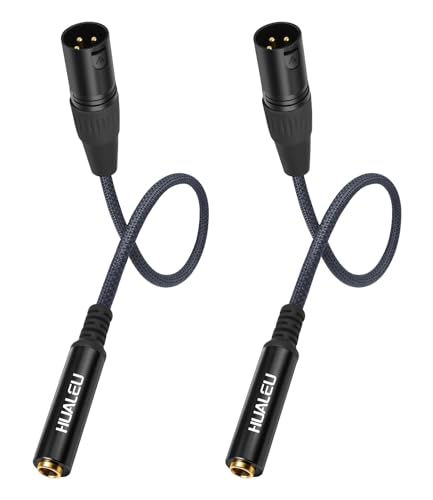 1Ft 1/4 6.35 TRS Female to 3Pin XLR Male Balance Adapter-2Pack Black - color: 1/4 F to XLR M/Black