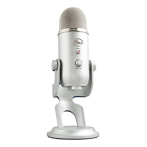 Logitech Creators Blue Yeti USB Microphone for PC, Mac, Gaming, Recording, Streaming, Podcasting, Studio and Computer Condenser Mic with Blue VO!CE Effects, 4 Pickup Patterns, Plug and Play - Silver | Mac, Gaming, Recording, Streaming, Podcasting, Studio