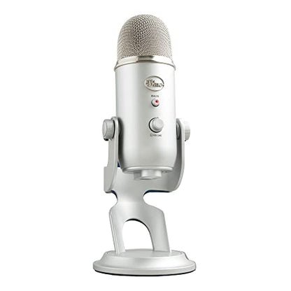 Logitech Creators Blue Yeti USB Microphone for PC, Mac, Gaming, Recording, Streaming, Podcasting, Studio and Computer Condenser Mic with Blue VO!CE Effects, 4 Pickup Patterns, Plug and Play - Silver | Mac, Gaming, Recording, Streaming, Podcasting, Studio