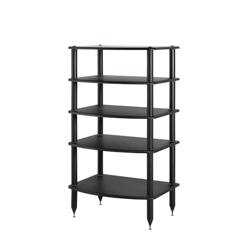 Pangea Audio Vulcan Five Shelf Audio Rack, Media Stand, and Components Cabinet 5 Shelf Carbon - color: 5 Shelf Carbon