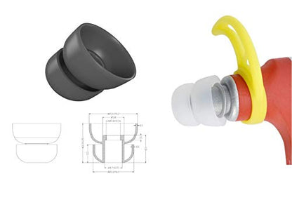 Zotech 20 Pcs Large Silicone Replacement Ear Buds Tips (Black) (Double Flange)