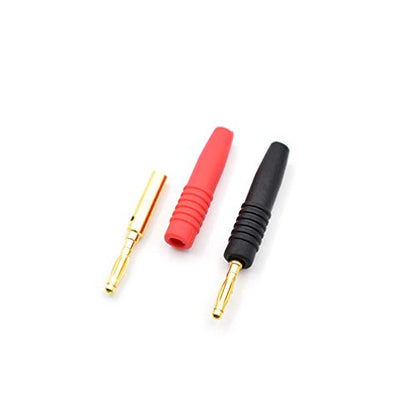 zhenyu 10sets Black/Red 2mm Small Banana Plug Connectors Gold Plate Wire Solder Type Banana Plugs for 2mm Banana Jack Plug Adapter
