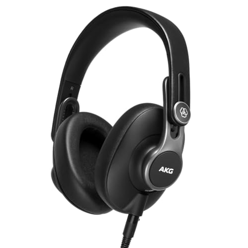 AKG Pro Audio K371 Wired Over-Ear, Closed-Back, Foldable Professional Recording Studio Headphones, Studio Monitor Mixing, Podcast, DJ Stereo Headsets, Black - style: K371