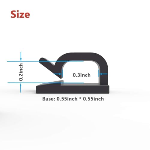 40Pack Adhesive Cable Clips, Wire Holders for Desk Wall Car, Black - color: Black