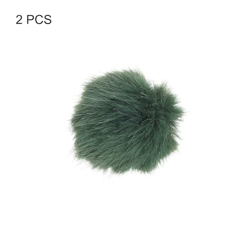 PATIKIL Furry 마이크 윈드스크린 5mm x 55mm 마이크 커버 윈드실드 실내 실외 마이크용 그린 2팩 - color: 초록색., size: 5mm x 55mm