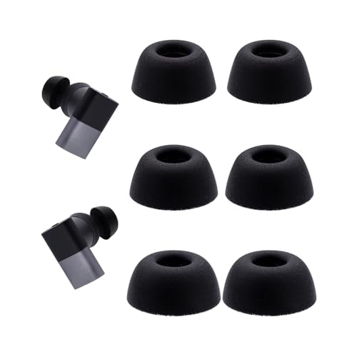Replacement Eartips for Status Pro X/Between 3ANC/Audio Between Pro Earbuds | Mermoy Foam Ear Tips 3 Pairs (S/M/L) Black