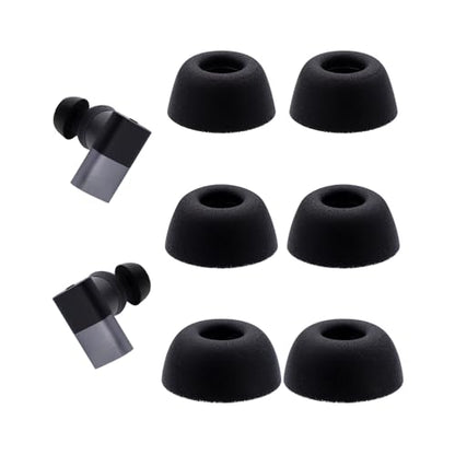 Replacement Eartips for Status Pro X/Between 3ANC/Audio Between Pro Earbuds | Mermoy Foam Ear Tips 3 Pairs (S/M/L) Black