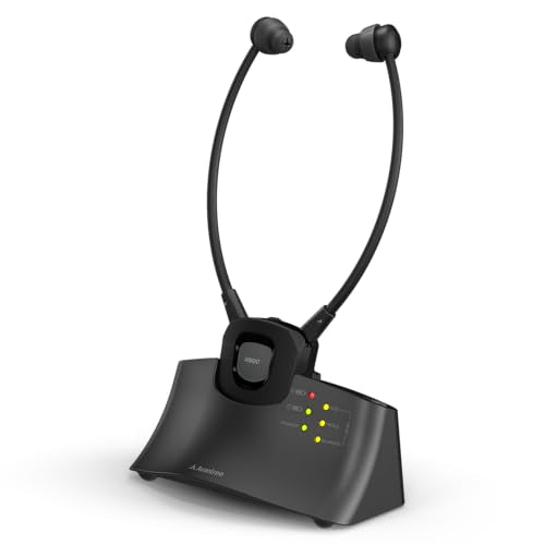Avantree HT381 - Wireless TV Earbuds with RF Transmitter | TV earbuds with optical and AUX support plus left-right balance and volume.