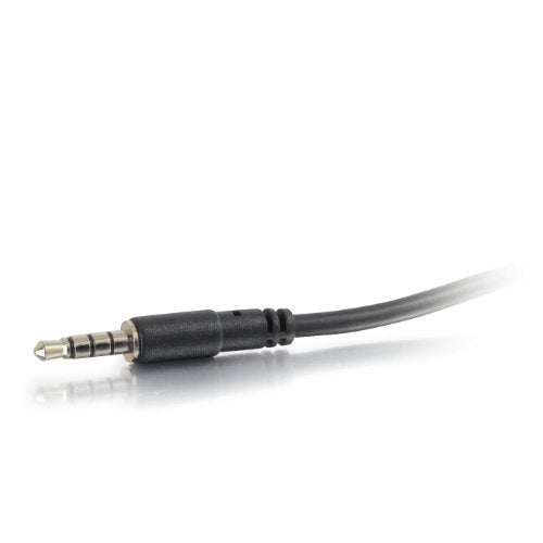 C2G Legrand 4-Pin 3.5MM Port Cable, Black Microphone Cable Y-Splitter, 6 Inch Splitter Y-Cable with Headset Splitter Adapter, 1 Count, C2G 27394