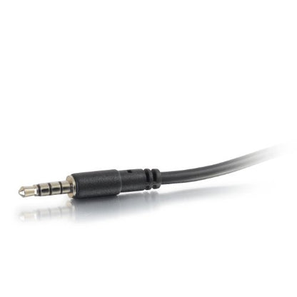 C2G Legrand 4-Pin 3.5MM Port Cable, Black Microphone Cable Y-Splitter, 6 Inch Splitter Y-Cable with Headset Splitter Adapter, 1 Count, C2G 27394