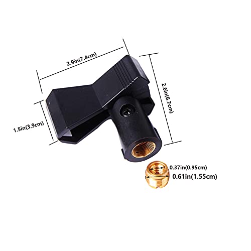 Microphone Clips for Stands,4 Pack Universal Wireless Mic Clip Holder with 5/8 to 3/8 Microphone Adapter,Knob Adjustable 180 Degrees - color: 4 Pcs