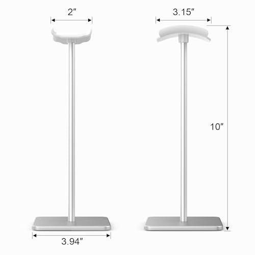 Headphone Stand for Desk - Headset Stand (White) | headphone holder with Aluminum Hanger, headphone holder for AirPods Max, Sony, Bose, Beats and More - color: White