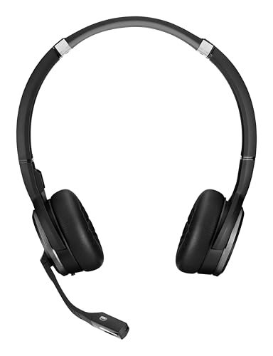 Sennheiser SDW 5063 (506588) - Double-Sided (Binaural) Wireless DECT Headset for PC/Softphone Connection Dual Microphone Ultra Noise Cancelling, Black