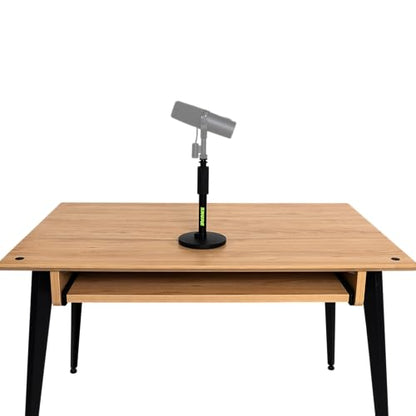 Shure by Gator Round Base Desktop Mic Stand with 6" Base (SH-DESKTOP1) | Designed to reduce movement and vibration, this simple mic stand is great for podcasts, live streams, or meetings.
