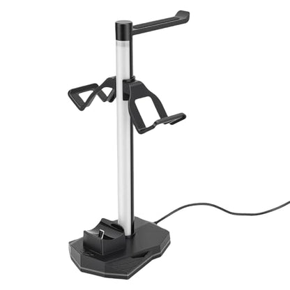 RGB Headset Stand with Controller Holder for 2 Pro, Charging Dock for Gaming Setup, and Streamers