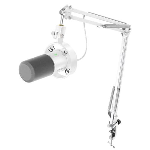 FIFINE XLR Dynamic Microphone with Boom Arm Kit for Vocal, Recording, Studio Podcast Mic Bundle with Metal Arm Stand, Tap-to-Mute, 3.5mm Headphone Jack for Streaming, Music Creation (K688W+CS1W)