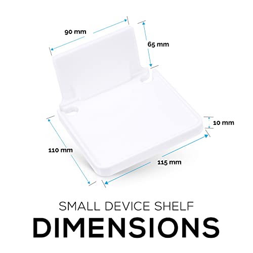 BRAINWAVZ Drill Free Wall Mount Shelf for Security Cameras, Baby Monitors, Speakers & More, Universal Holder, Strong Adheasive, Easy to Install, No Mess, Screwless (White) - color: White
