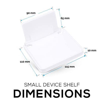 BRAINWAVZ Drill Free Wall Mount Shelf for Security Cameras, Baby Monitors, Speakers & More, Universal Holder, Strong Adheasive, Easy to Install, No Mess, Screwless (White) - color: White