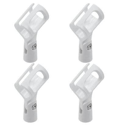 4 Pcs Microphone Clips, Knob Adjustable 180 Degrees Mic Clip Holder - style: White, Square Microphone Clip
