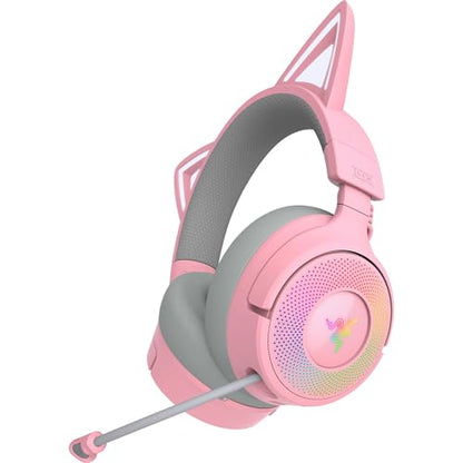 Razer Kraken Kitty V3 Pro Wireless RGB Gaming Headset, Pink - color: Quartz Pink