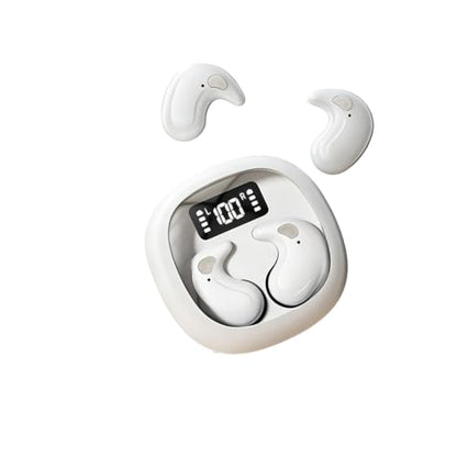 Open Ear Sleep Wireless Earbuds Bluetooth 5.4,13mm Dynamic Driver Low Latency Gaming Headphones,40H Playback LED Digital Charging Case for Side Sleeper Travel Insomnia,3 Colors White - color: White
