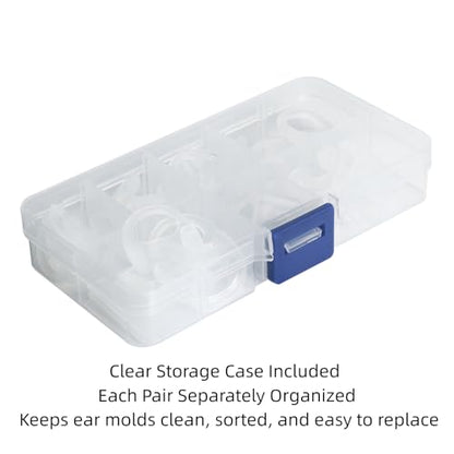 8-Pair Two Way Radio Ear Mold Replacement Soft, Pro-Grade Covert Surveillance Earbud, Silicon Earmold Earplug Compatible with Acoustic Coil Tube Earpiece(16pcs) - color: White