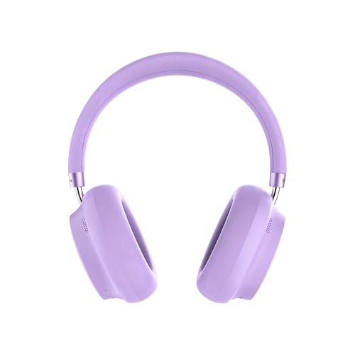 Raycon Essential Bluetooth Headphones - Over The Ear, Active Noise Cancelling Wireless Headphones + Awareness Mode, Bluetooth Headset with Mic, 50 Hours of Battery Life (Purple) - color: Purple