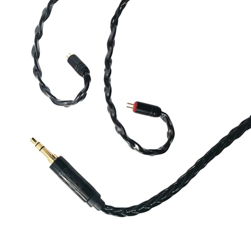 HiFi in Ear Earphone Replacement Cable 8 Core Silver Plated Copper Upgrade Earphone Cable for C10 C16 KZ ZST ES4 AS06 ZS7 Earphones(Black, 2PIN 3.5MM) - size: 2PIN 3.5MM