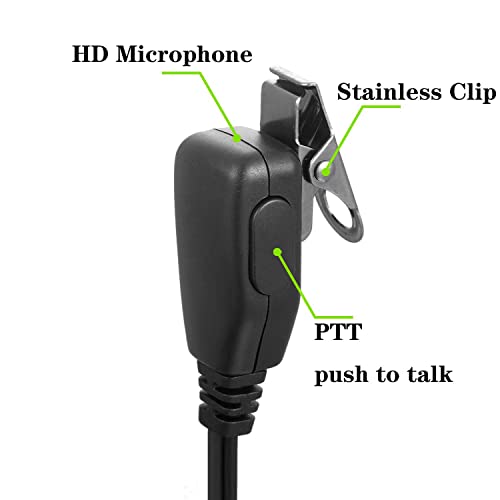 1 Pin 2.5mm Earpiece Headset for Motorola Radio Talkabout T200 T260 T600 T800 MH230R MR350R MT350R Walkie Talkie with Covert Acoustic Tube and PTT mic (2 Pack)