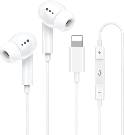 [Apple MFi Certified] Wired Headphones for iPhone 14 13 12,Earbuds with Lightning Connector Built-in Mic & Volume Control HiFi Stereo Nosie Reduction Earphones Compatible with iPhone 13/11/XR/XS/X/8/7