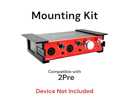 Desk Mount Kit for Focusrite Clarett/Clarett+ 2Pre - Under Desk Mount Brackets with Reversible Clips - Secure Mounting Accessories
