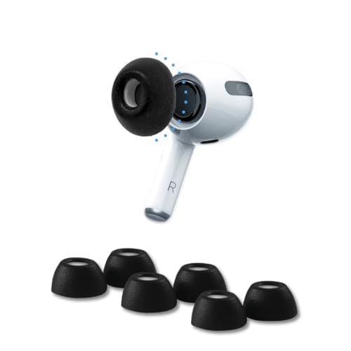 Comply Limited Edition Foam Replacement Ear Tips, Black Medium (3 Pairs) | For Apple AirPods Pro 1 & 2, Ultimate Comfort, Secure Fit, Superior Noise Isolation, Anti Slip, Prevent from Falling Out - size: Medium
