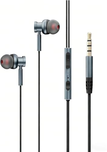 Acer Wired Headphones, HD Bass Driven Audio, Lightweight Aluminum Wired in Ear Earbud Headphones, 3.5mm Tangle-Free Cord