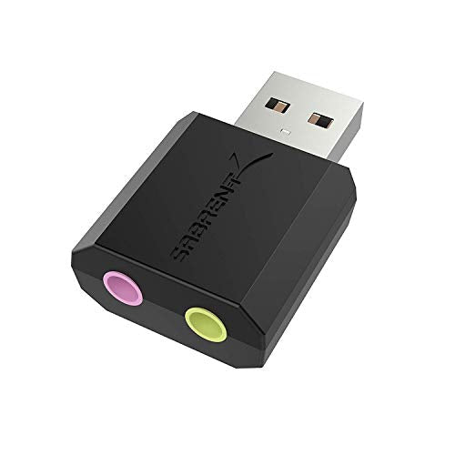 SABRENT USB External Stereo Sound Card Adapter, Plug & Play (AU-MMSA) | USB audio adapter; no drivers needed; for Windows & Mac; 3.5mm headphone & mic jacks; usb to 3.5mm jack audio adapter - style: USB- A