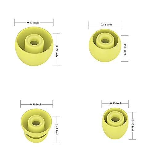 8pcs Eartips Earbuds Eargels Replacement for Beats Powerbeats Pro, BeatsX, Urbeats, Flex Wireless Earphones(Yellow) - color: Yellow