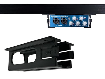 Desk Mount Kit for PreSonus AudioBox USB96, HP4, TubePre, & BlueTube, Under Desk Mount Brackets with Reversible Clips, Secure Mounting Accessory